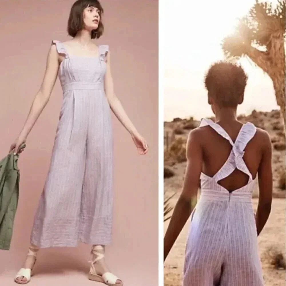Anthropologie Elevenses Nantucket Linen Jumpsuit - Picture 9 of 9